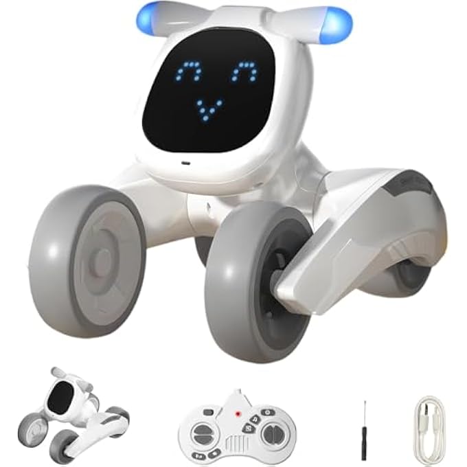 rayihni SMART PROGRAMMABLE ROBOT DOG TOY WITH GESTURE & VOICE CONTROL | INTERACTIVE EDUCATIONAL STEM TOY FOR KIDS | RECHARGEABLE REMOTE CONTROL PET | SAFE ABS MATERIAL | GIFT FOR BOYS AND GIRLS - Image 1
